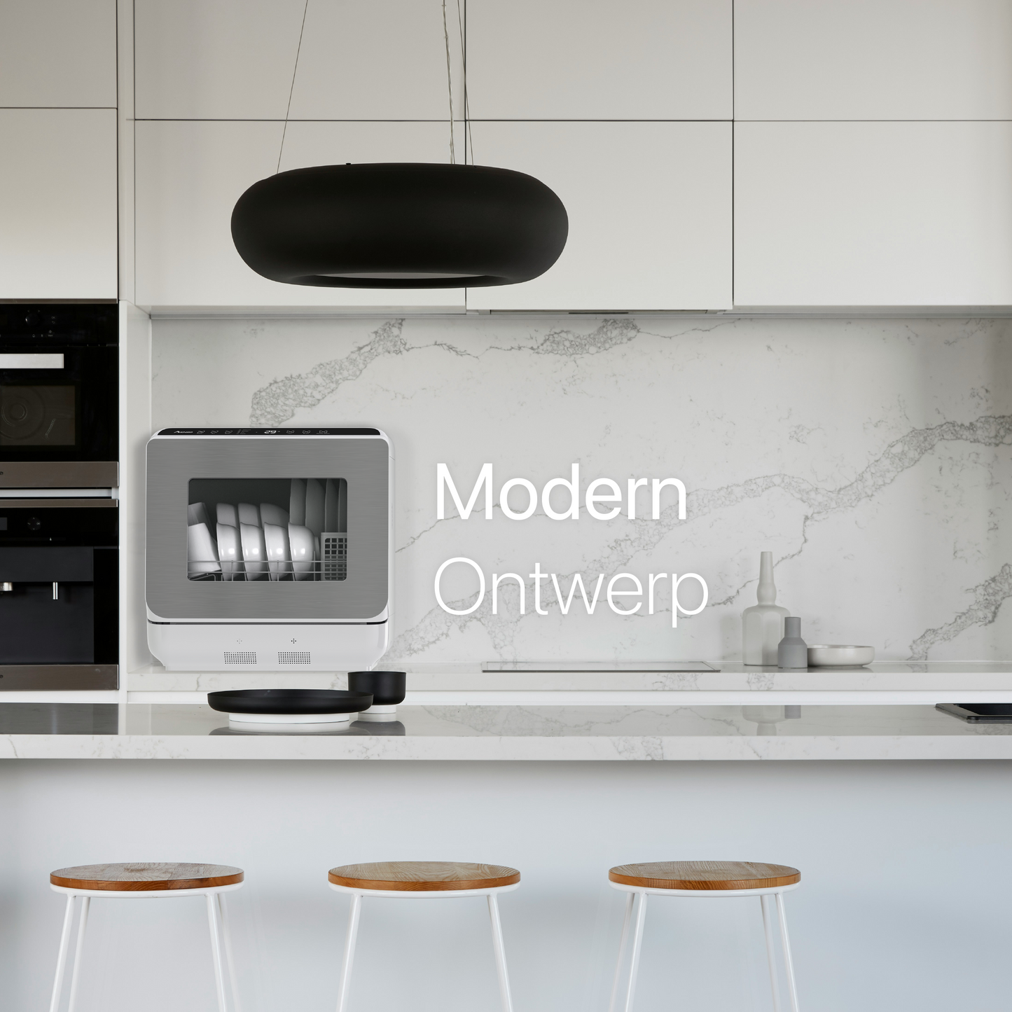 Mini Vaatwasser - Inclusief App - Energielabel A - 900 Watt - 5 Programma's - Wit - Afwasmachine - Met Waterreservoir